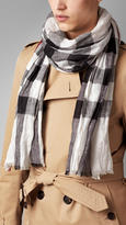 Thumbnail for your product : Burberry Check Linen Scarf