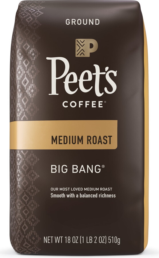 Peet's Coffee Big Bang Premium Medium Roast Ground Coffee, Arabica, 18 oz
