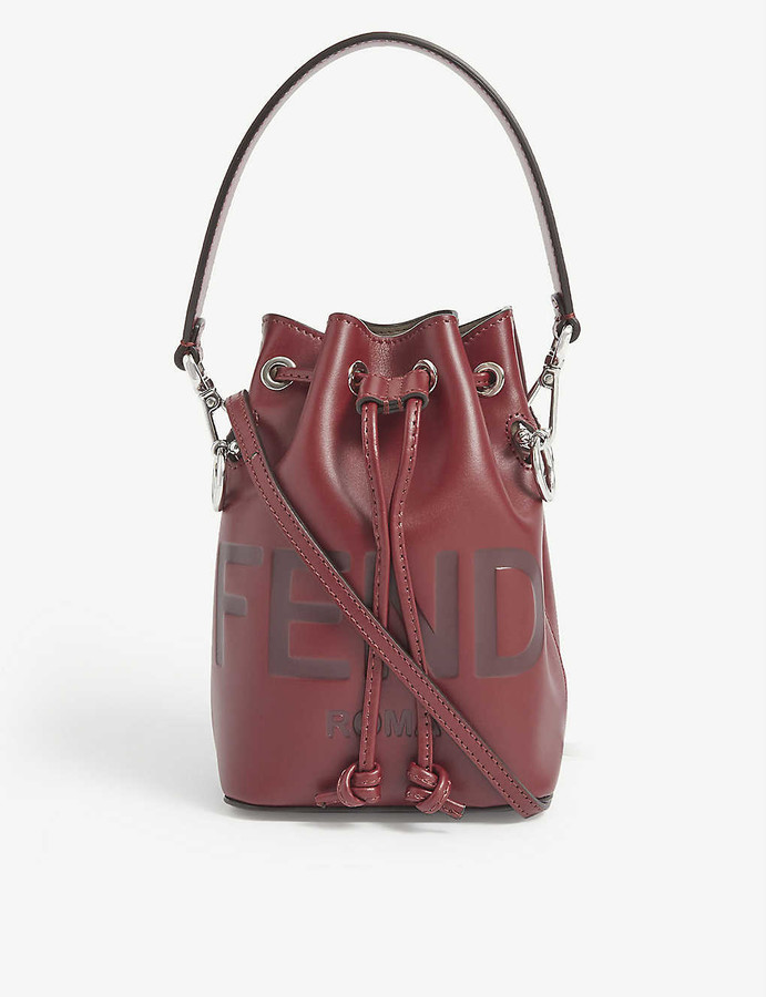 Fendi Mon Tresor logo-debossed leather bucket bag - ShopStyle