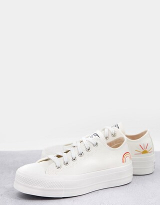 Converse Chuck Taylor lift sunshine trainers in white - ShopStyle