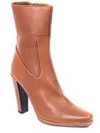 Car Shoe Original Solid Brown Leather Mid Calf Boots.