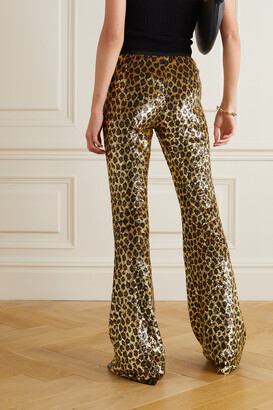 Michael Kors Collection Sequined Georgette Flared Pants - Leopard print