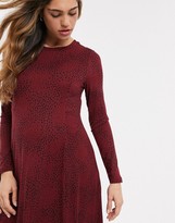 Thumbnail for your product : New Look Maternity soft touch midi smock dress in red pattern