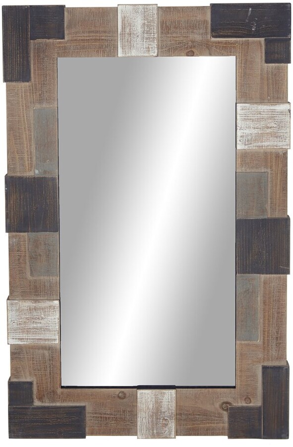 Peyton Lane Brown Farmhouse Wood Wall Mirror ShopStyle