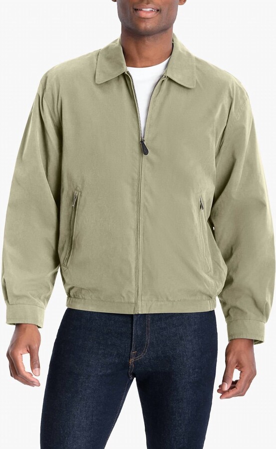 London Fog Auburn Light Weight Zip Front Golf Jacket In Cement
