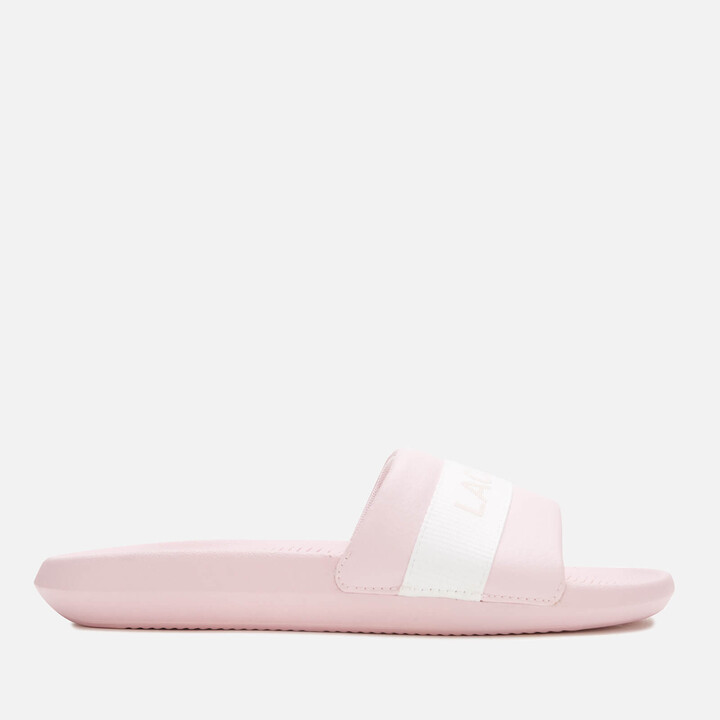 pink lacoste slides