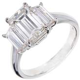 Thumbnail for your product : Platinum Emerald Step Cut Diamond Engagement Ring Size 6.75