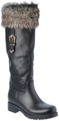 Nature Breeze Womans Winter Knee-High Zipper Rain Boots Fashion Shoes