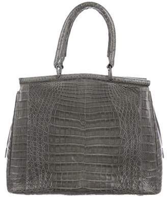Nancy Gonzalez Crocodile Handle Bag Grey Crocodile Handle Bag
