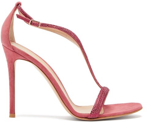 pink suede sandals