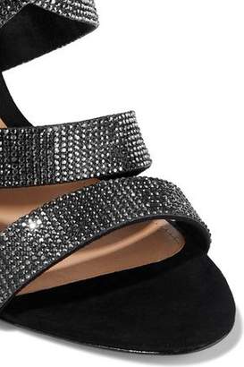 Schutz Jia Crystal-embellished Suede Sandals