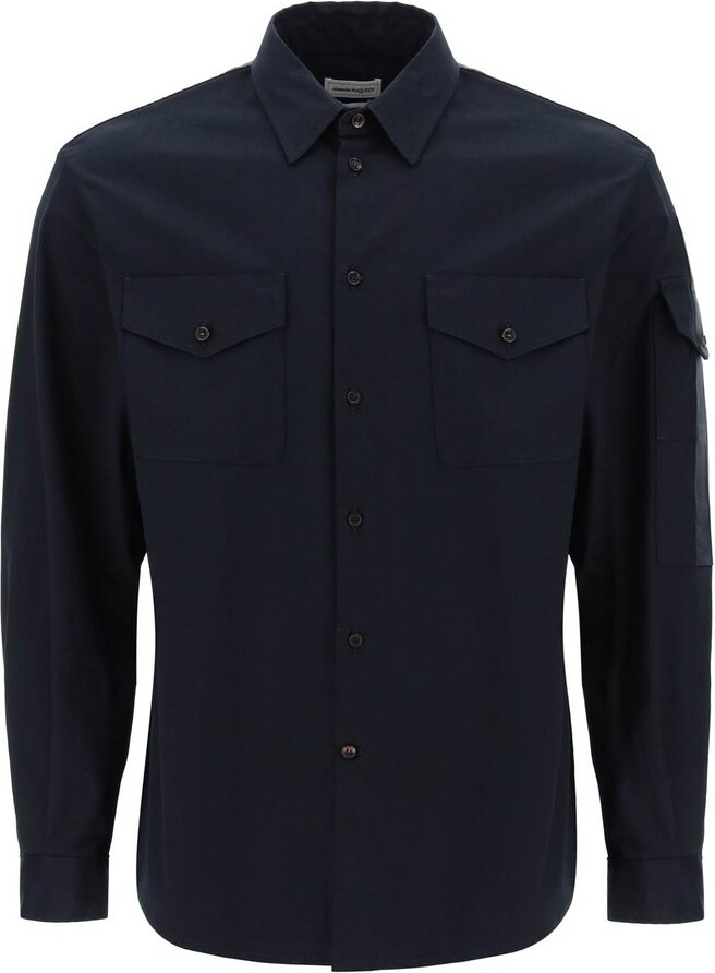 Alexander McQueen Logo Detailed Long-Sleeved Shirt
