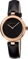 Thumbnail for your product : Gucci 32mm Diamantissima Watch with Leather Strap, Black/Rose