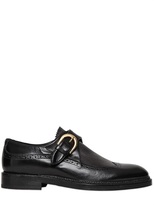 Thumbnail for your product : Brogue Leather Monk Strap Shoes