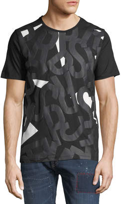 PRPS Men's Puffy Logo Graphic Front T-Shirt