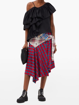 Marques Almeida Upcycled Asymmetric Cotton Midi Skirt - Multi