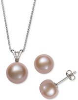 Thumbnail for your product : Macy's 2-Pc. Set White Cultured Freshwater Pearl Pendant Necklace (9mm) & Stud Earrings (8mm) (also in Gray Cultured Freshwater Pearl & Pink Cultured Freshwa