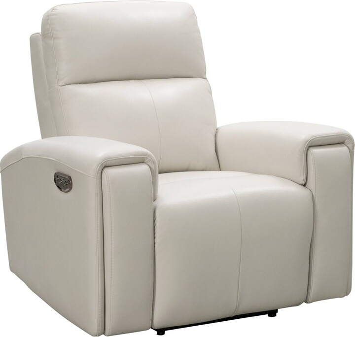 Karina Leather Power Recliner with Power Headrest Ivory Abbyson