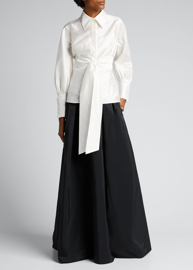 long black taffeta skirt