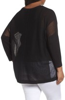 Thumbnail for your product : Sejour Plus Size Women's Sheer Inset Linen Blend Tunic Top