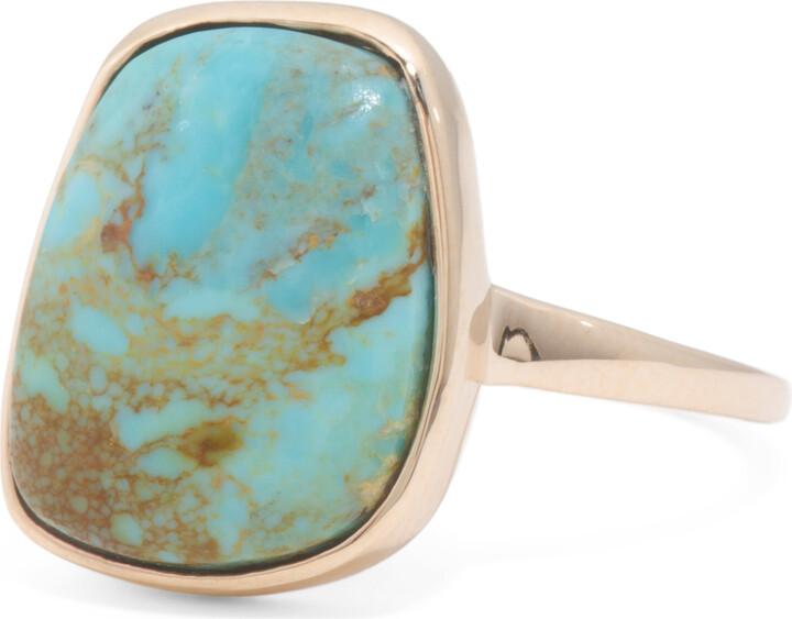 Hirajule Made In India 14kt Gold Bezel Set Turquoise Ring ShopStyle
