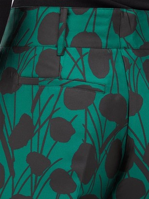 La DoubleJ Hendrix Satin-jacquard Trousers - Green Print