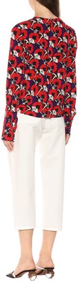 Marni Floral-printed crepe blouse