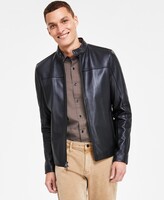 Thumbnail for your product : Michael Kors Men's Leather Racer Jacket, Created for Macy's