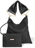 Thumbnail for your product : Marni Maxi Strap Textured-leather Tote - Black