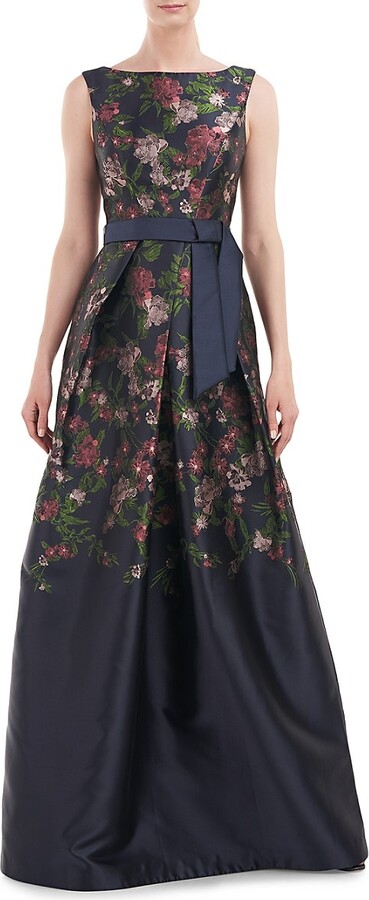 Kay Unger Genevieve Floral Gown - ShopStyle Evening Dresses