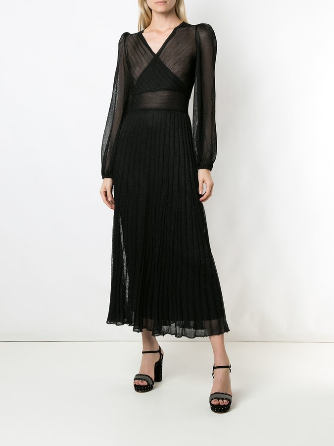 Eva Sheer Detail Midi Dress - ShopStyle