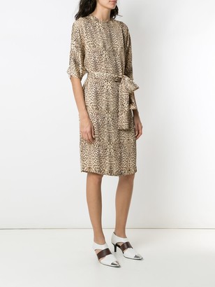 Gloria Coelho Belted Leopard Print Dress