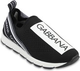 Thumbnail for your product : Dolce & Gabbana Logo Print Knit Slip-on Sneakers