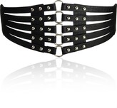 Thumbnail for your product : Iivos Fashion Women's PU Leather Wide Waist Belt Hollow Out Rivets Stretch Cinch Waistband