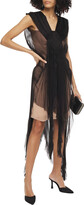 Thumbnail for your product : Lanvin Asymmetric draped plissé silk-organza dress