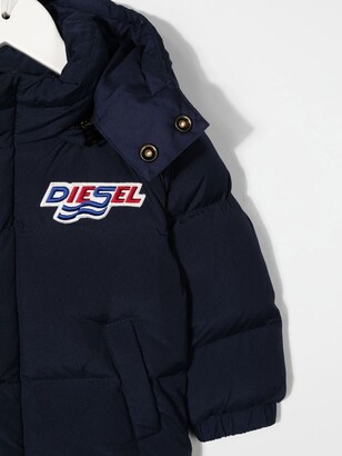 Diesel Kids Logo-Patch Puffer Jacket