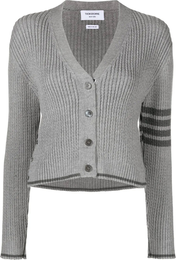 Thom Browne Cropped Cable-Knit Cardigan