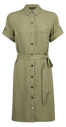 Dorothy Perkins Womens Khaki Shirt Dress, Khaki