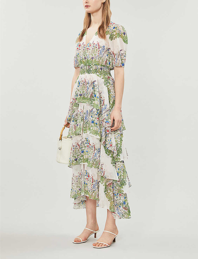 maje floral midi dress