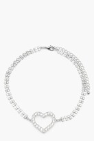 Thumbnail for your product : boohoo Recycled Diamante Heart Choker