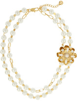 Thumbnail for your product : Tory Burch Tilde gold-plated, faux pearl and crystal necklace