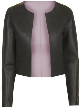 Topshop Womens **Blair Reversible Leather Jacket by Another 8 - Black