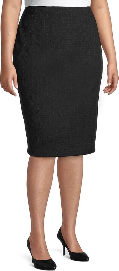 Womens Clothing Skirts Knee-length skirts Calvin Klein Plus Corduroy Pencil Skirt in Black 