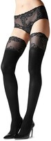 Thumbnail for your product : Natori Lace Feather Opaque Thigh-High Stockings
