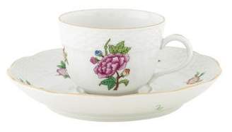 Herend 12-Piece Floral Cups and Saucers