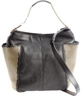 Thumbnail for your product : Jimmy Choo black leather gold studded 'Anna' shoulder bag
