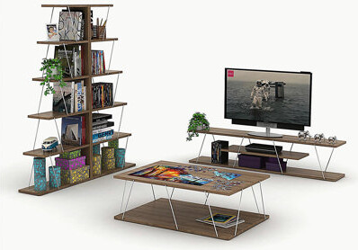 Latitude Run Medieval modern TV cabinet 4-tier open storage metal wire entertainment center 56-inch low TV cabinet