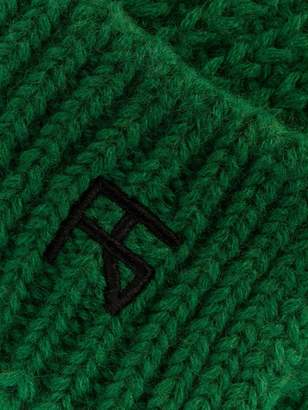 Raf Simons logo knitted scarf