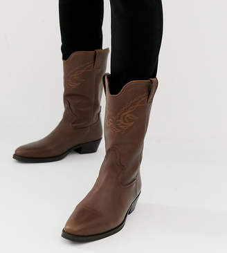 ASOS Design DESIGN western boots in brown leather