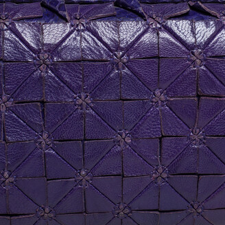 Bottega Veneta Purple Leather and Snakeskin Trim Origami Knot Clutch